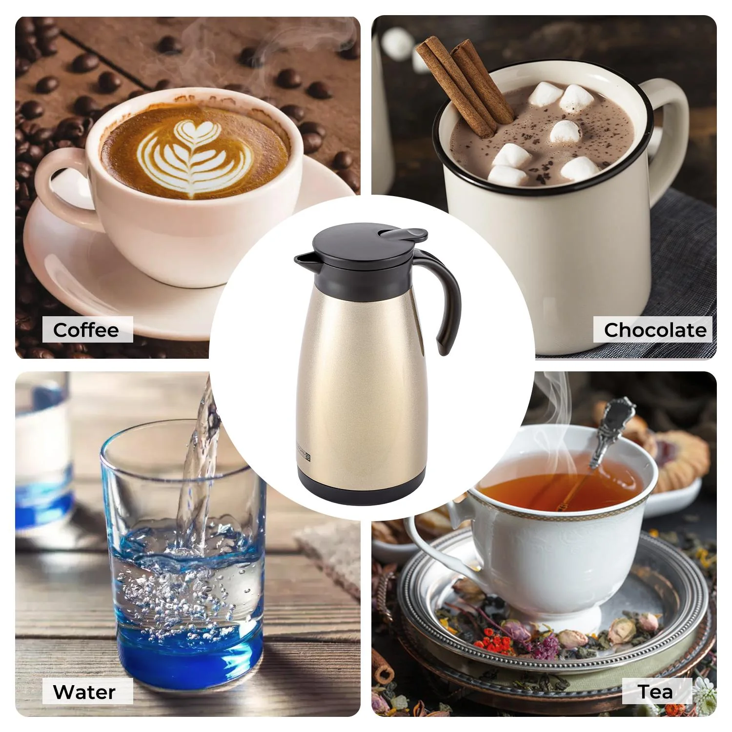 1.2L Double Walled Stainless Steel Thermal Coffee Pot - Image 5