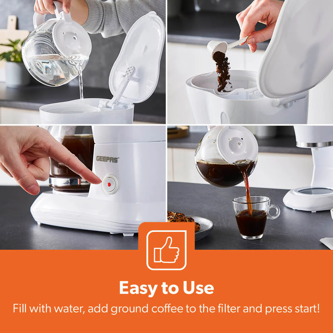 1.5L Automatic Drip Filter Coffee Machine With Glass Carafe - Image 3