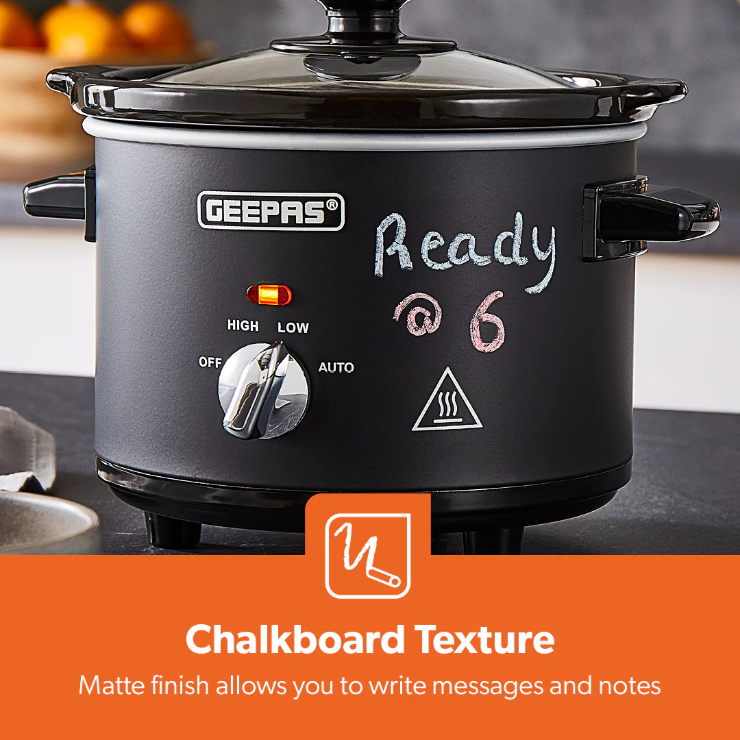 1.5L Chalkboard Slow Cooker With Removable Ceramic Bowl - Image 3