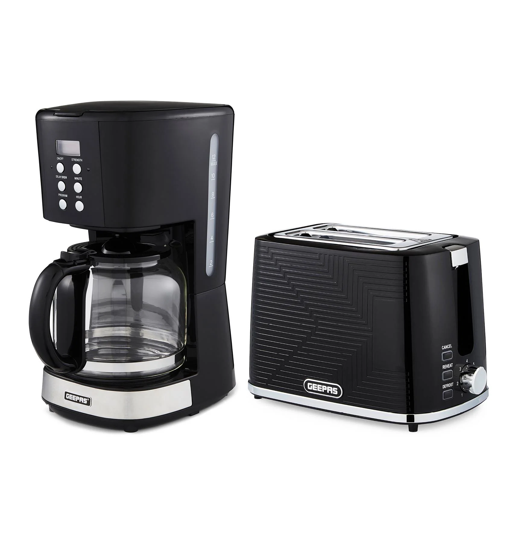1.5L Filter Coffee Machine & 2-Slice Toaster Matching Set