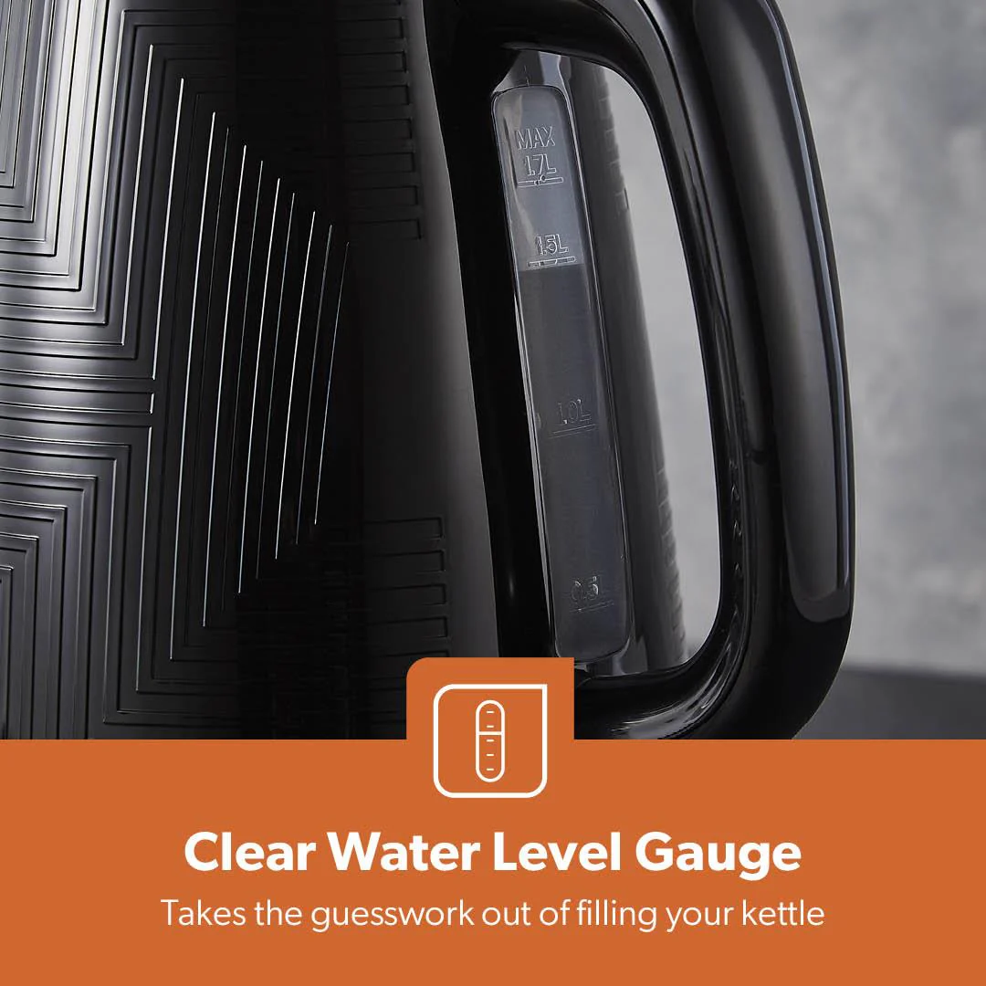 1.7L Black Cordless Electric Kettle - 3000W Fast Boiling, Stainless Steel - Image 4