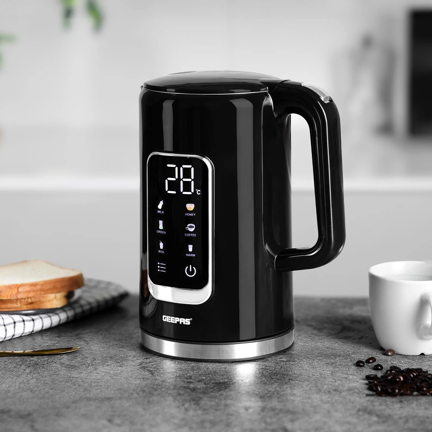 1.7L Digital Electric Kettle, 2-Slice Toaster & Microwave Set - Image 3