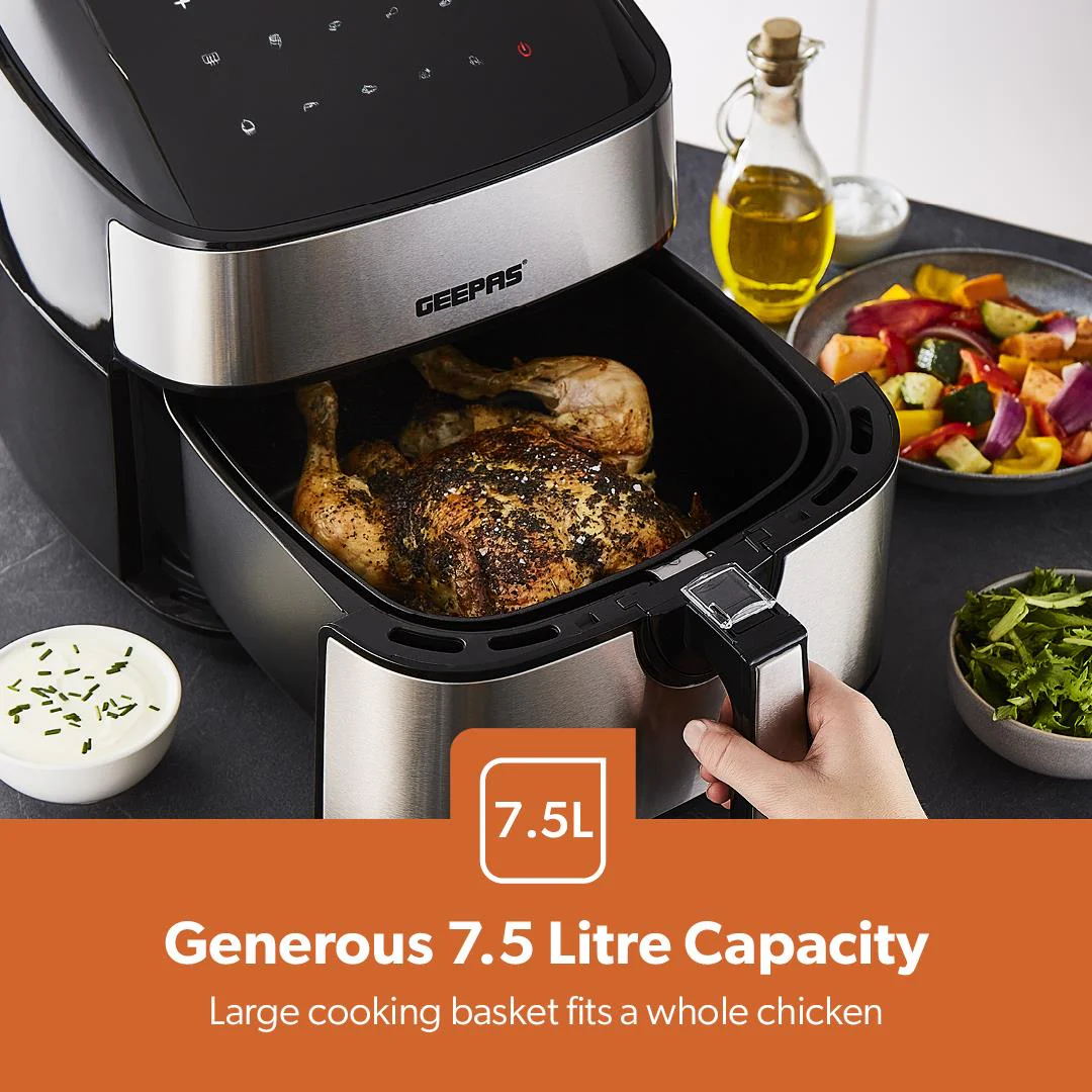 1.7L Electric Kettle 2 Slice Bread Toaster & 7.5L Air Fryer Kitchen Set - Image 4