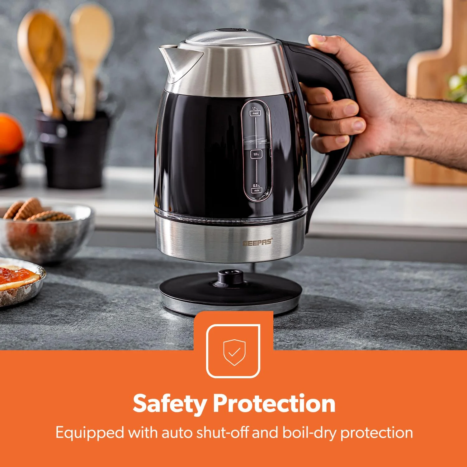 1.7L Illuminated Electric Kettle & 2-Slice Bread Toaster Set - Image 8