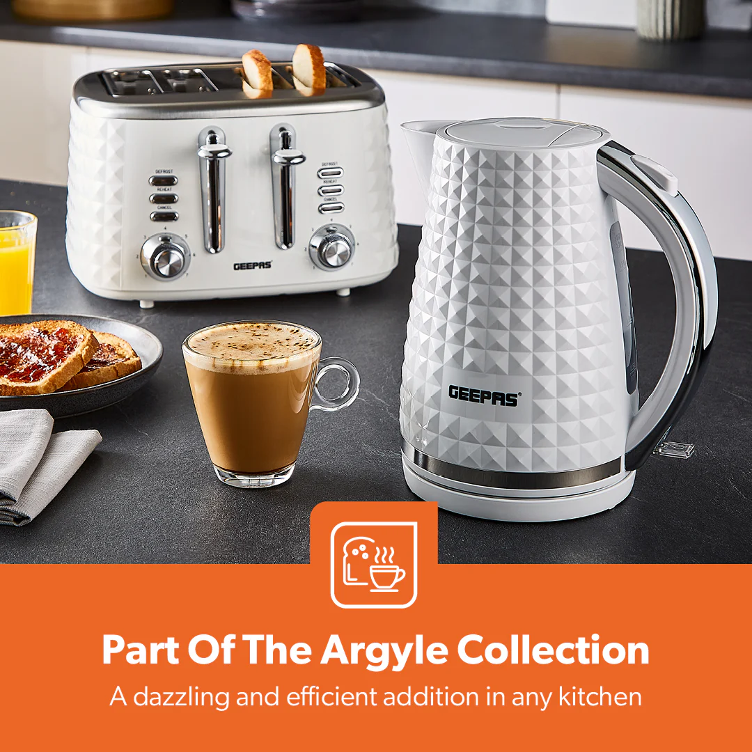 1.7L White Honeycomb Rapid Boil Electric Kettle - Image 3