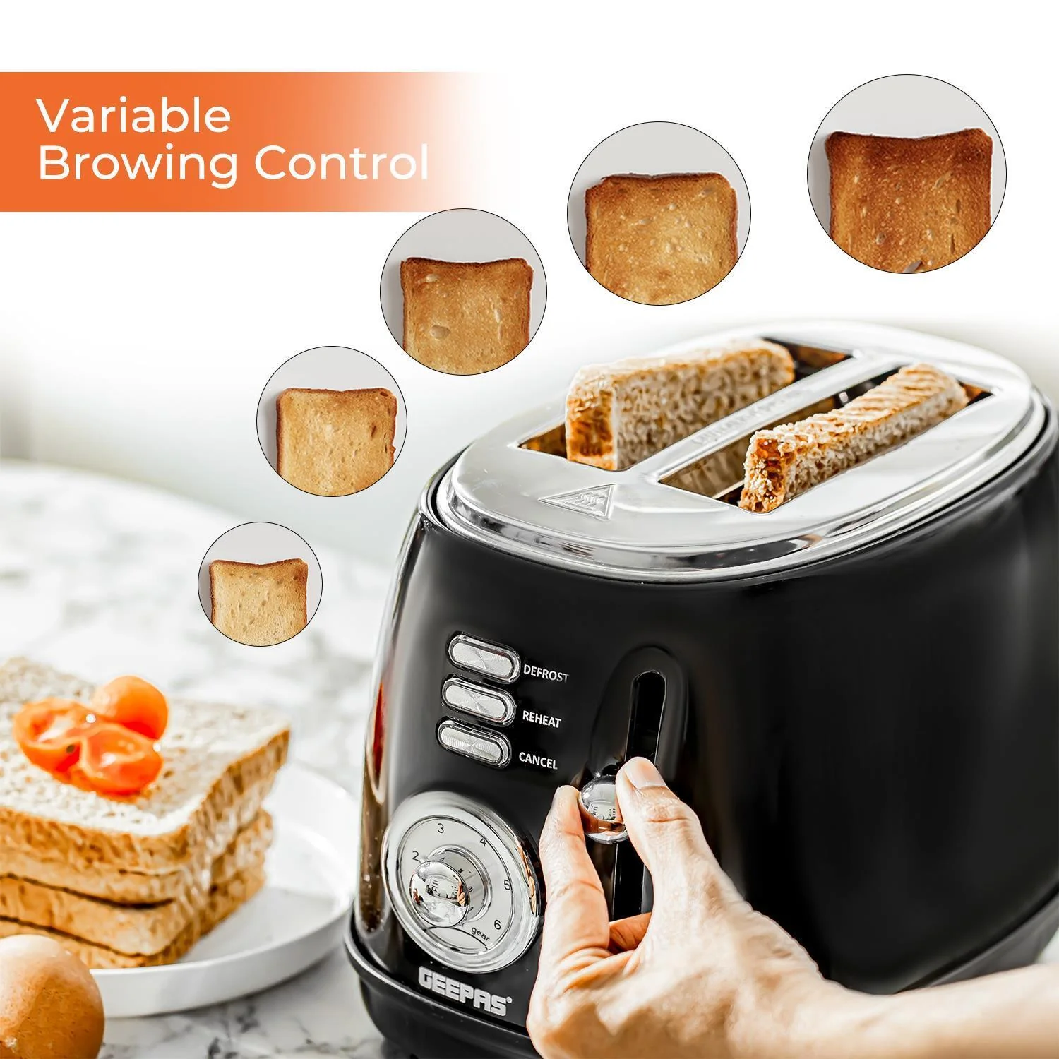 1.8L Cordless Electric Kettle & 2-Slice Bread Toaster Set - Image 4