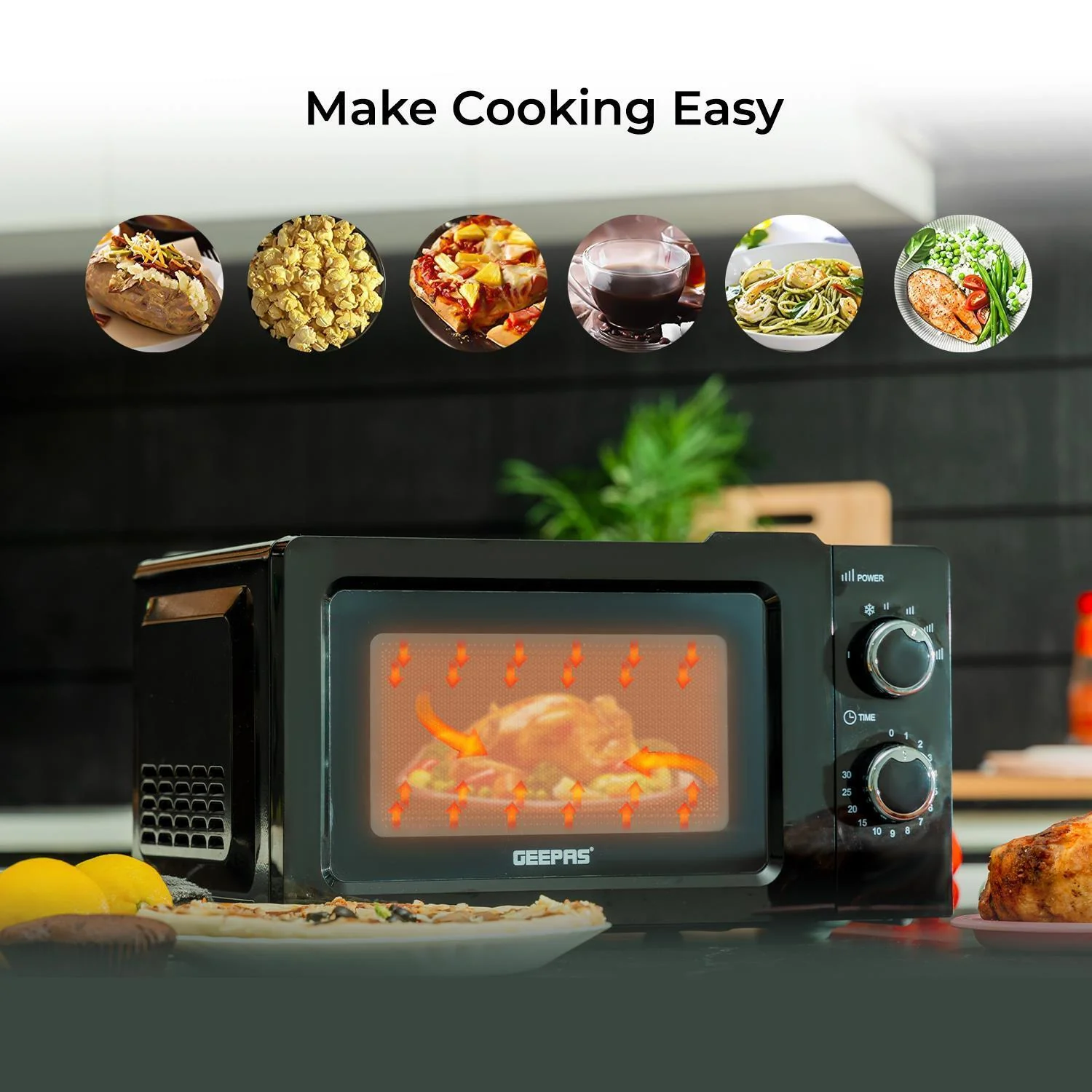 1.8L Electric Kettle 4 Slice Bread Toaster & 20L Microwave Kitchen Set - Image 5