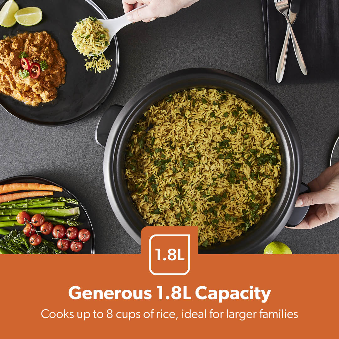 1.8L Non-Stick Stainless Steel Rice Cooker and Steamer 700W - Image 3