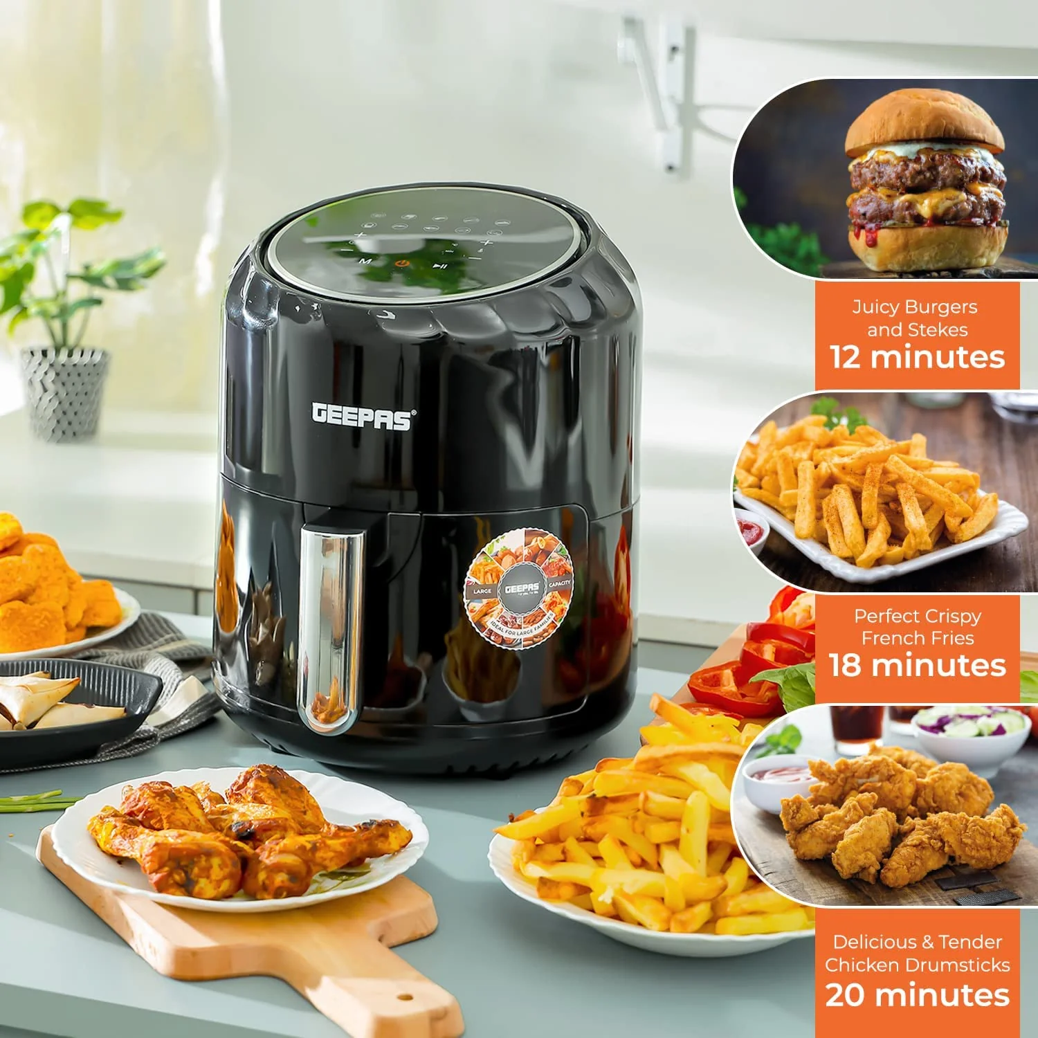 10-In-1 Rapid 3.5L 'Vortex' Air Fryer + Free Recipe E-Book - Image 4