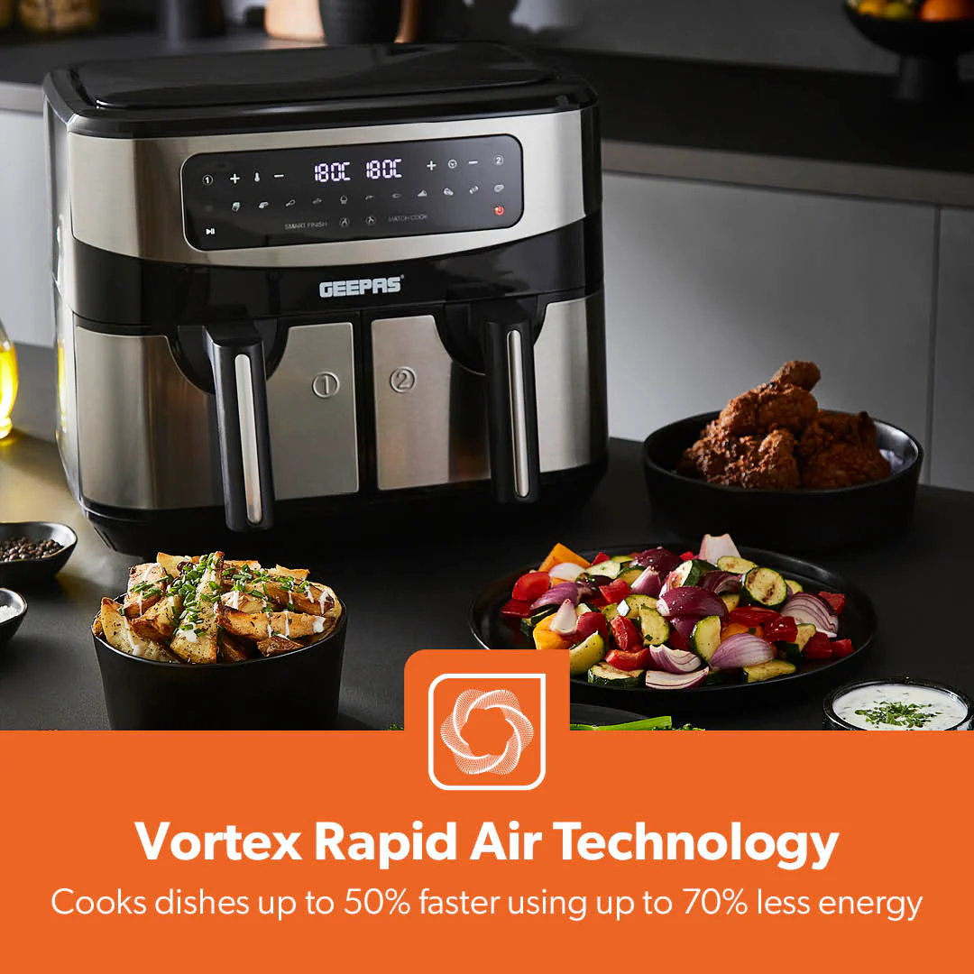 10-In-1 Digital Rapid Vortex Dual Basket Air Fryer 9L - Image 4