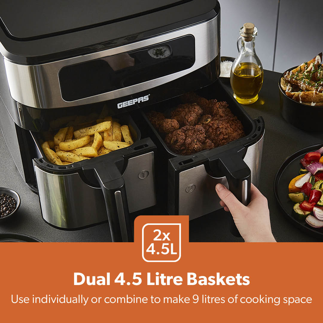 10-In-1 Digital Rapid Vortex Dual Basket Air Fryer 9L - Image 7