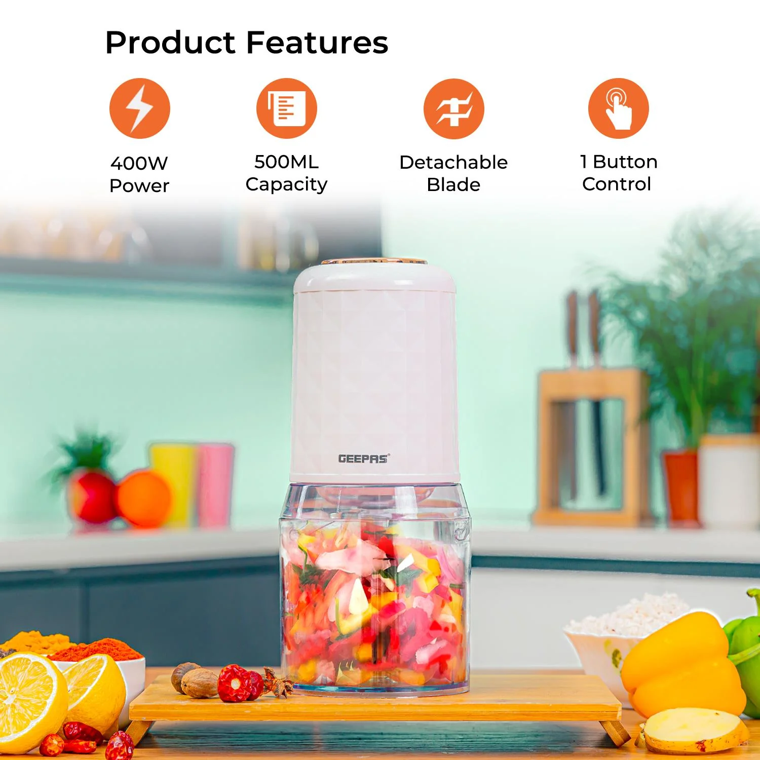 1000W Omelette Maker & 400W Mini Food Processor Kitchen Combo - Image 3