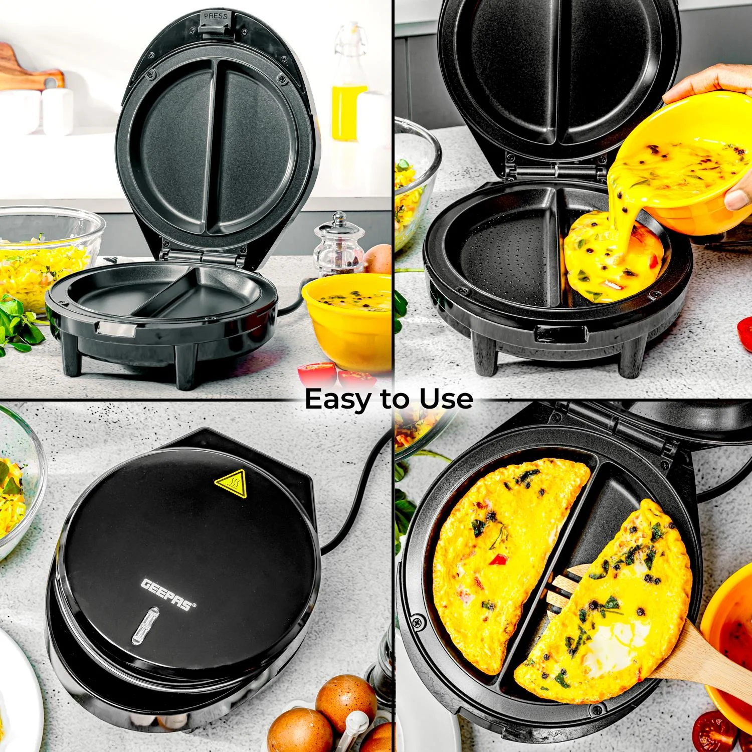 1000W Omelette Maker & 400W Mini Food Processor Kitchen Combo - Image 4