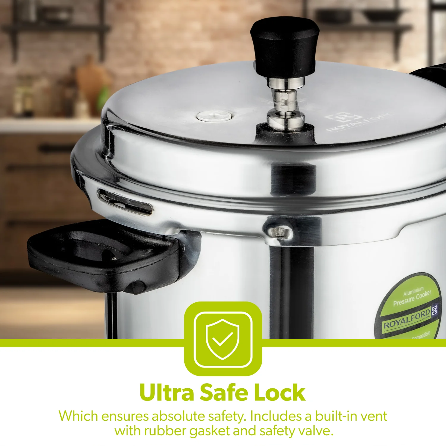 10L Lightweight Aluminium Stovetop Pressure Cooker - Image 6