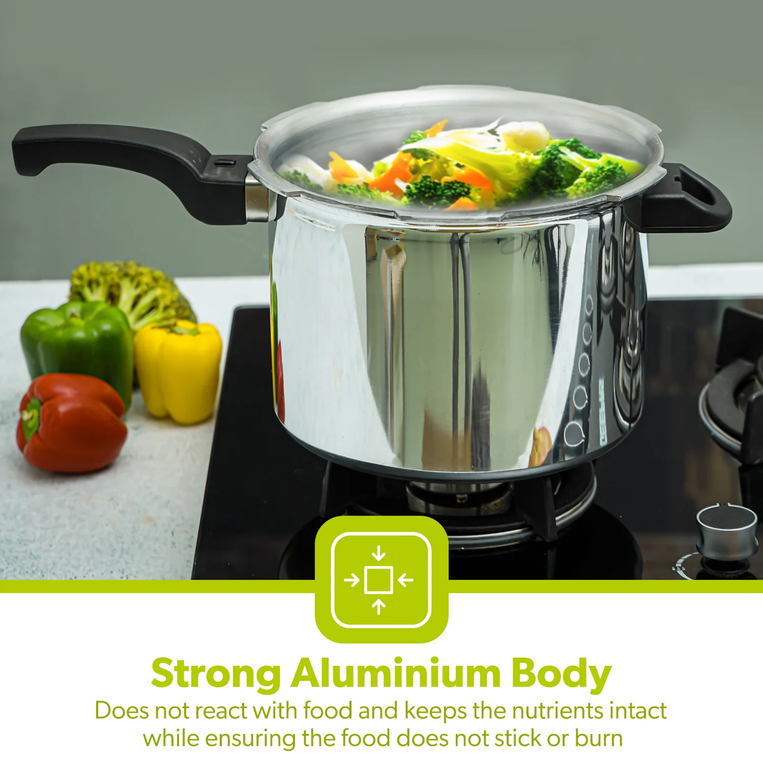 10L Lightweight Aluminium Stovetop Pressure Cooker - Image 7