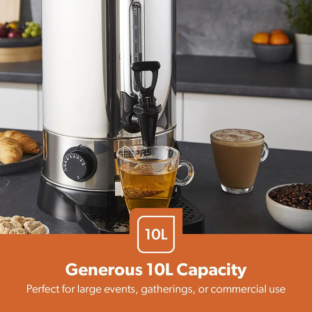10L Stainless Steel Hot Water Boiler and Catering Urn (1650W) - Image 9