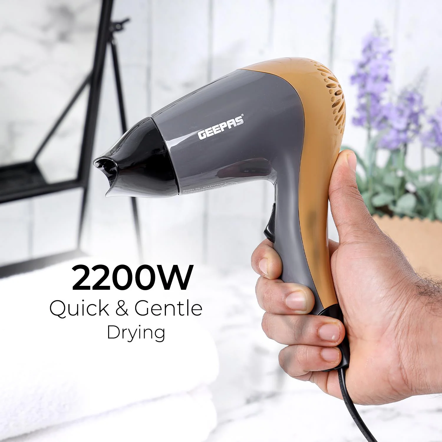 1200W Powerful Hair Dryer 2-Speed 2 Heat Settings - Image 7