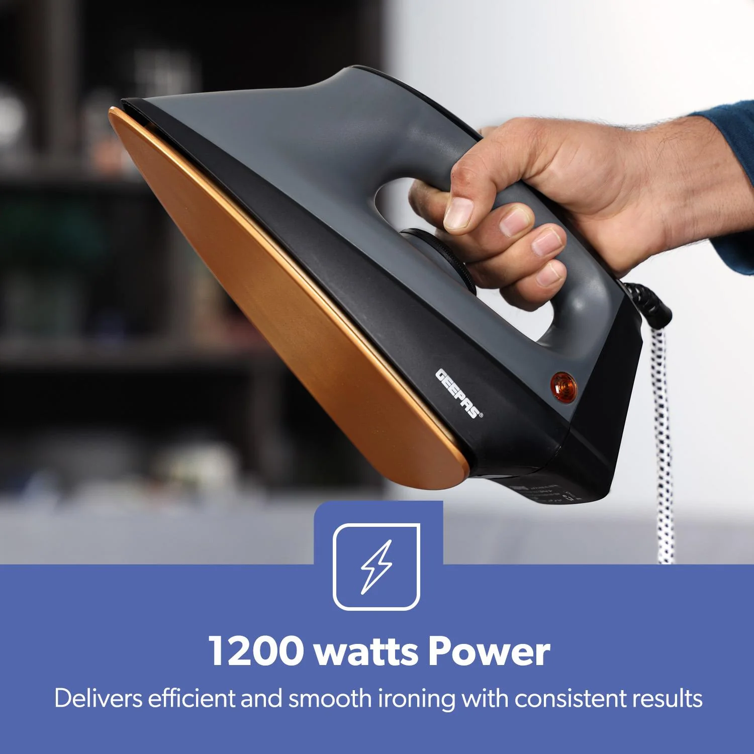 1200W Professional Heavyweight Dry Iron With Ceramic Soleplate - Image 4