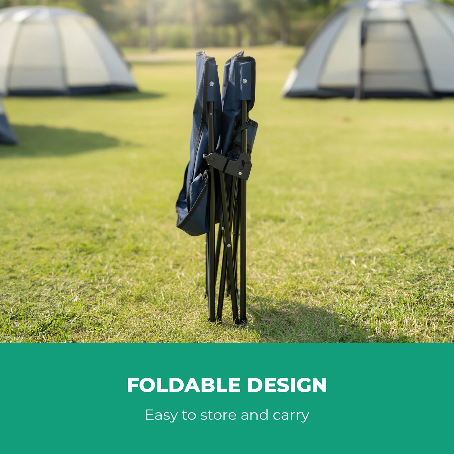 120kg Folding Camping Chair Portable and Foldable With Mesh Cup Holder - Image 6