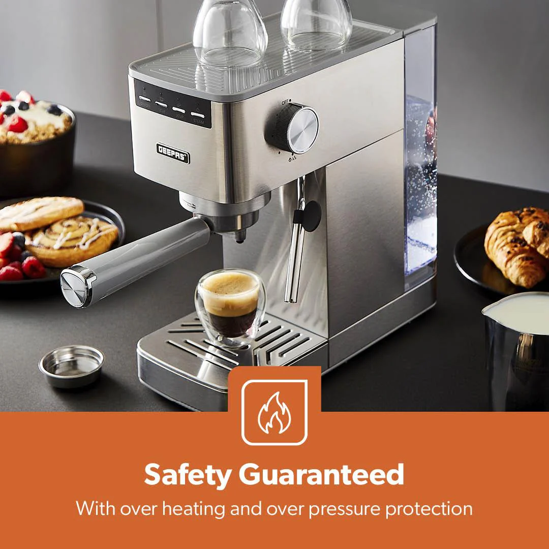 1450W Cappuccino Coffee Machine & 200W Coffee Grinder Set - Image 3
