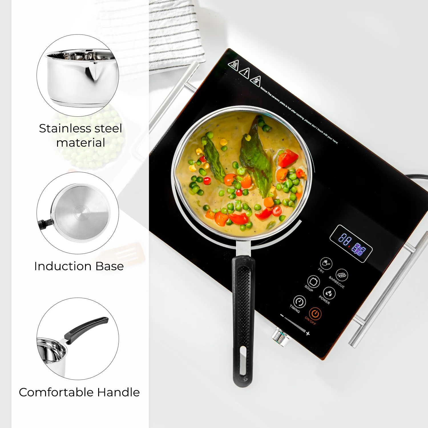 14cm Heavy-Gauge Tri-Ply Stainless Steel Saucepan - Image 4