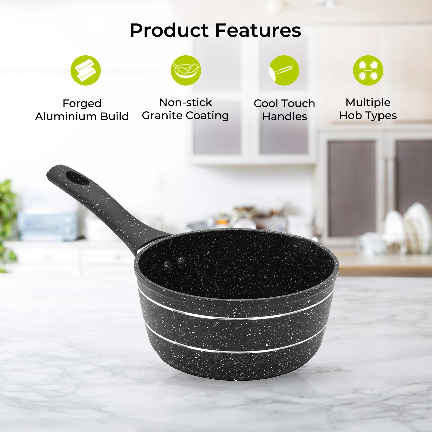 14cm Lightweight 5-Ply Non-Stick Saucepan - Image 5