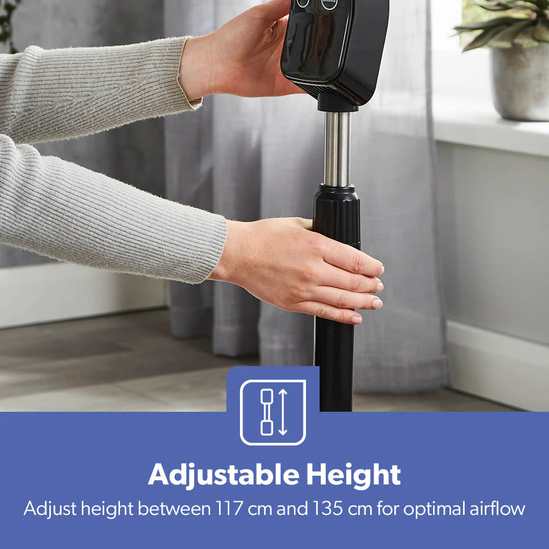 16" Portable Black Remote Controlled Pedestal Fan - Image 10