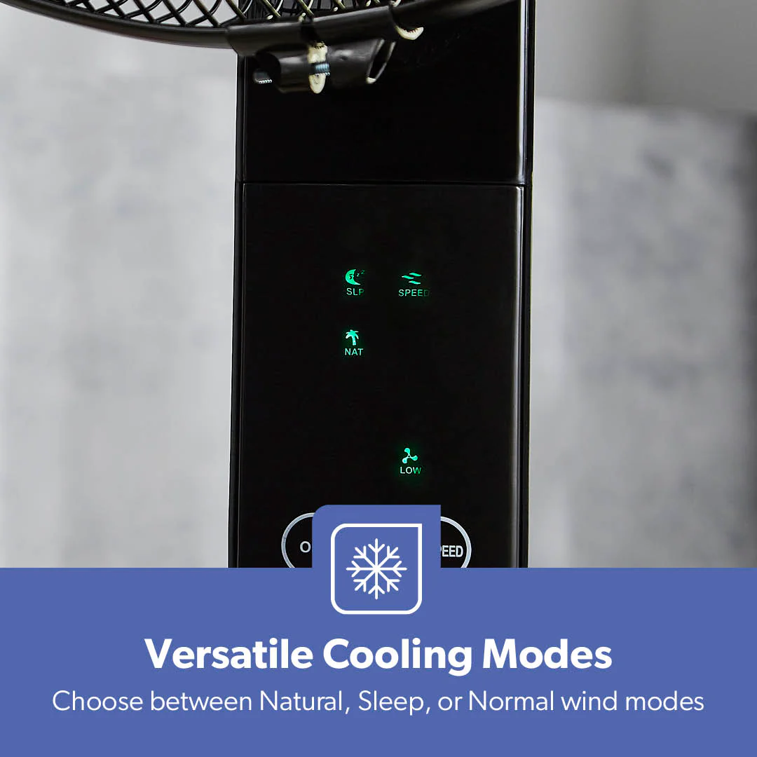 16" Portable Black Remote Controlled Pedestal Fan - Image 8