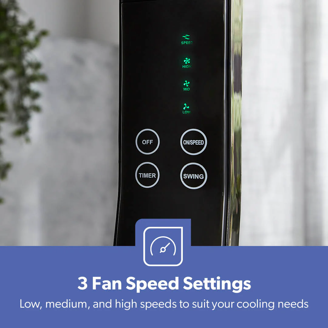 16" Portable Black Remote Controlled Pedestal Fan - Image 9
