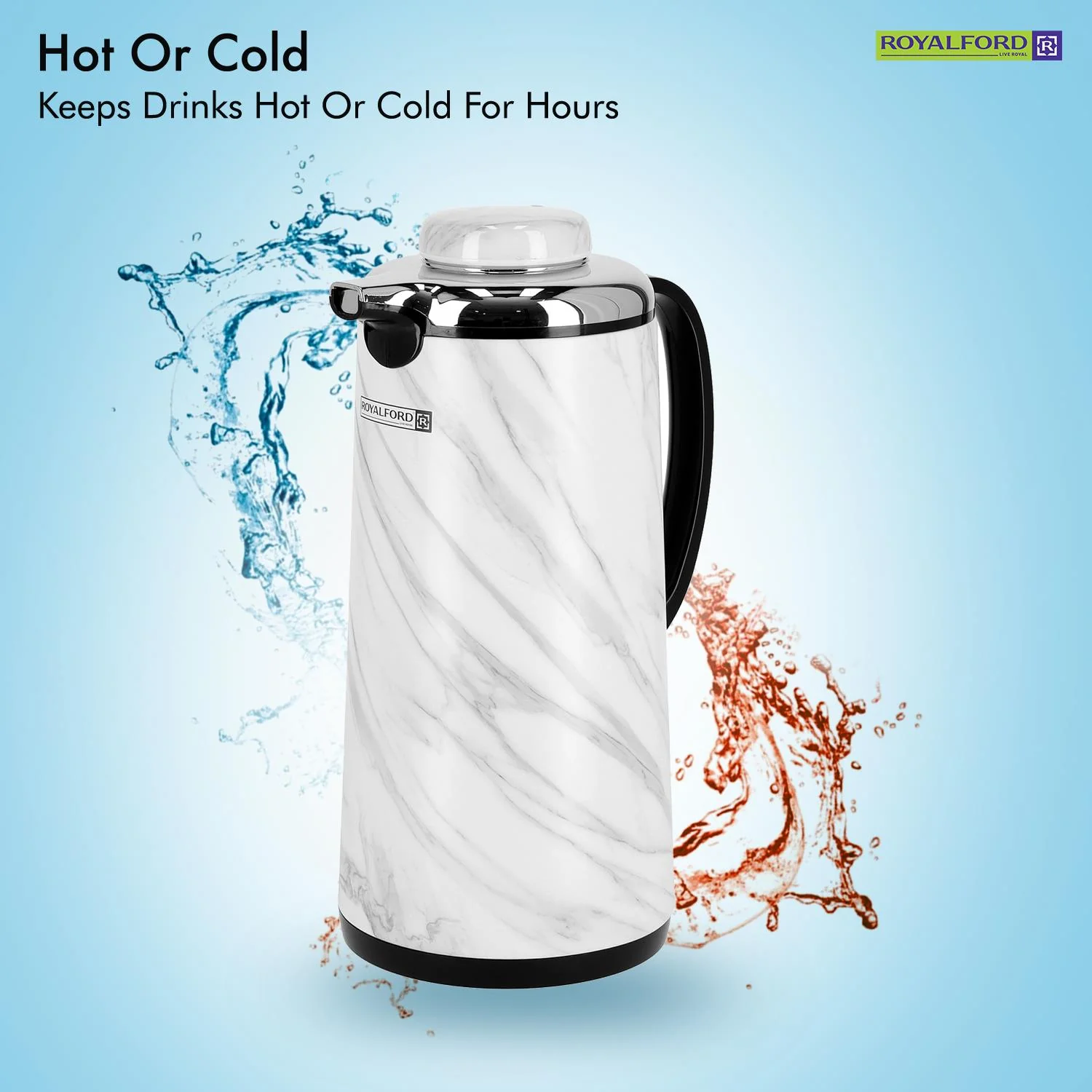 1600ml Double Walled Marble Insulated Vacuum Flask - Image 3