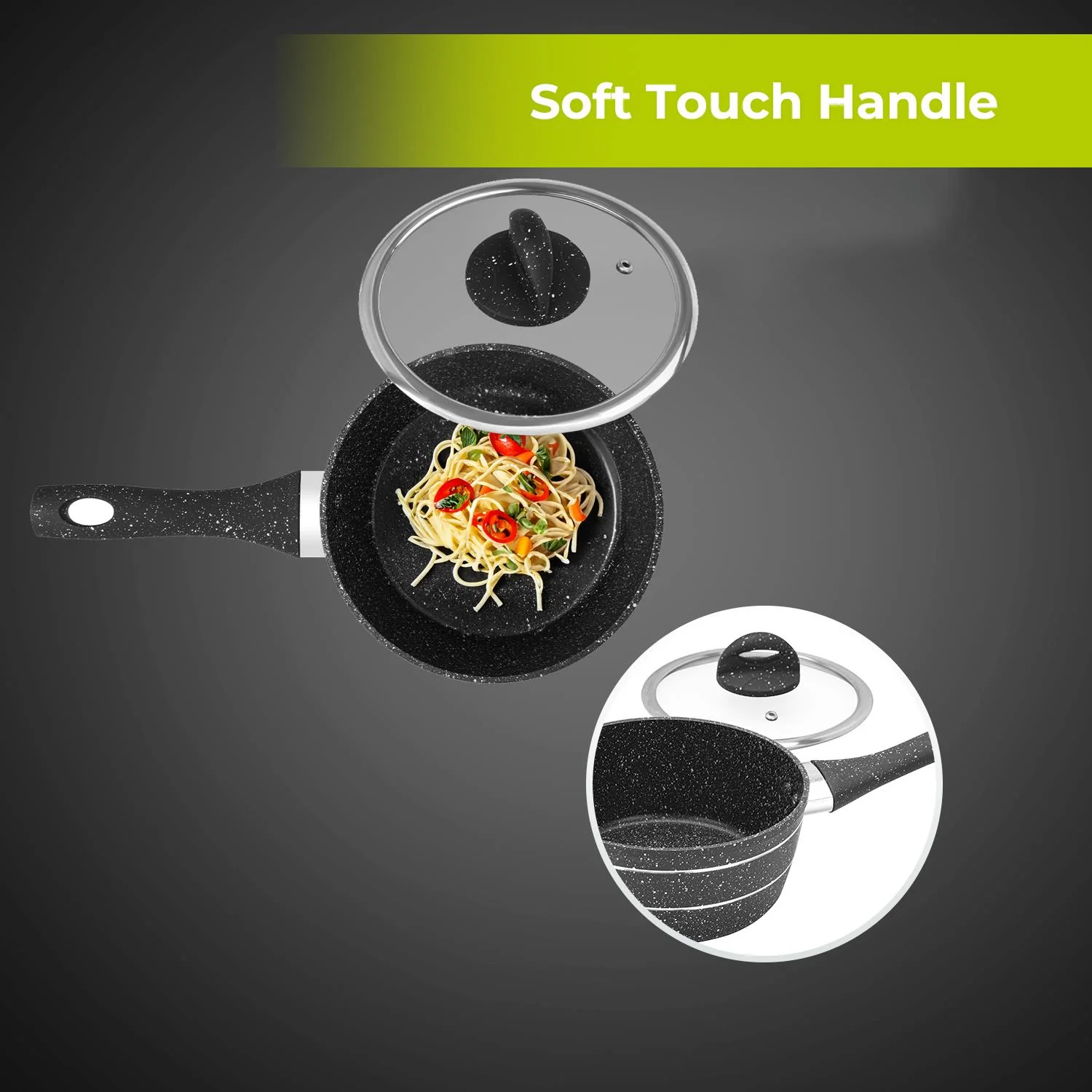 18cm Lightweight Non-Stick Induction Saucepan - Image 2