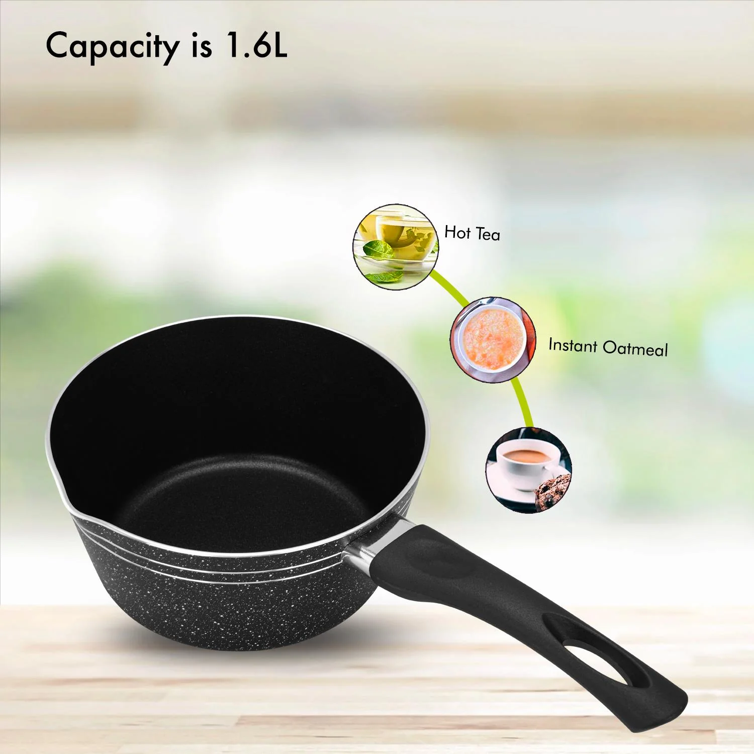 18cm Non-Stick Lightweight Aluminium Saucepan - Image 6