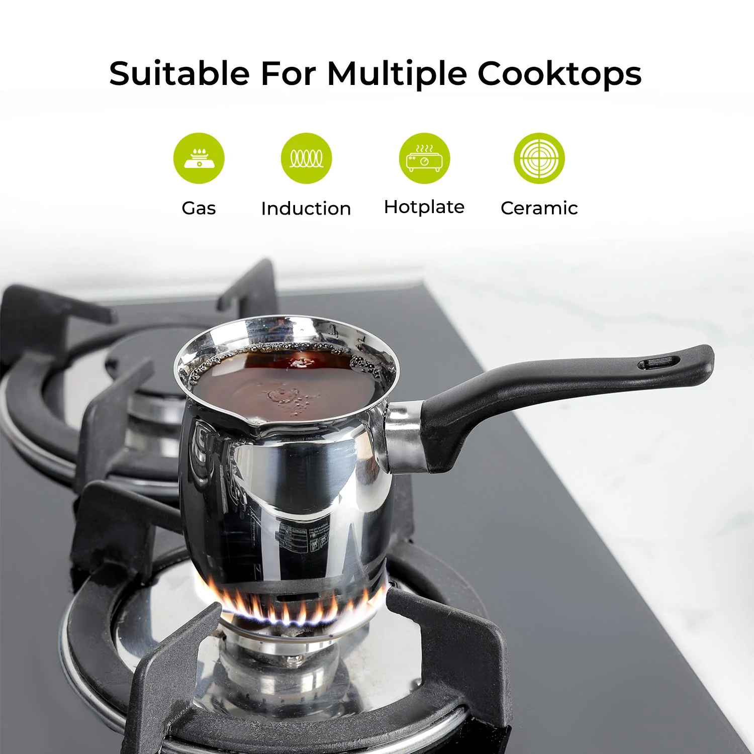 18oZ Stainless Steel Turkish Cezve Coffee and Tea Warmer - Image 4