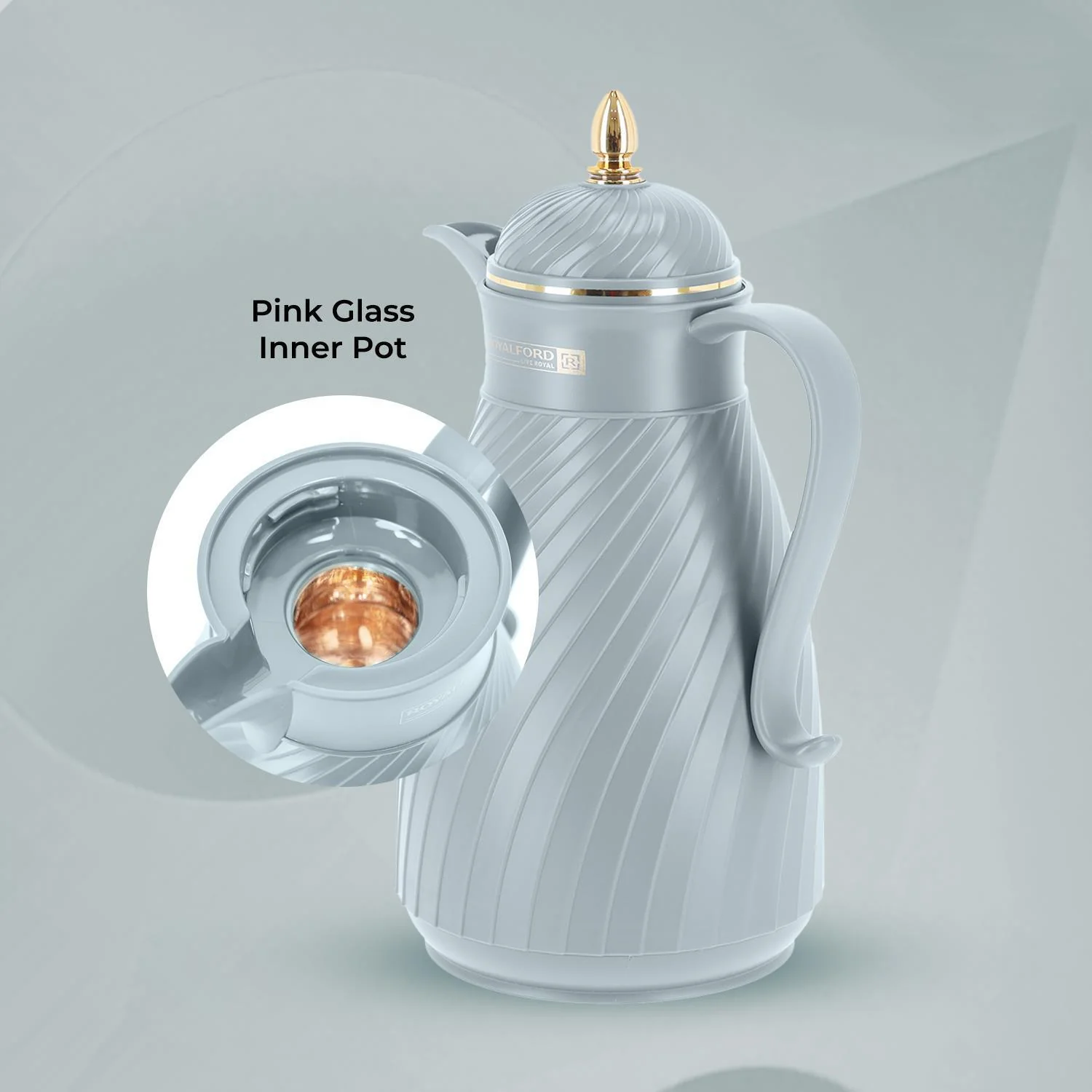 1L Grey Insulated Vacuum Flask Thermos Jug - Image 5