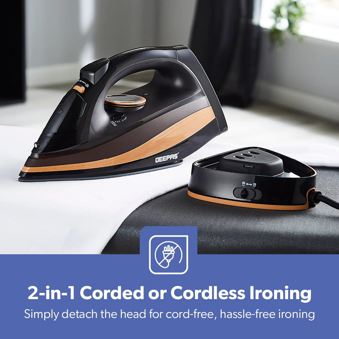 2-In-1 Black and Gold Vertical Or Burst Cordless Steam Iron - Image 3