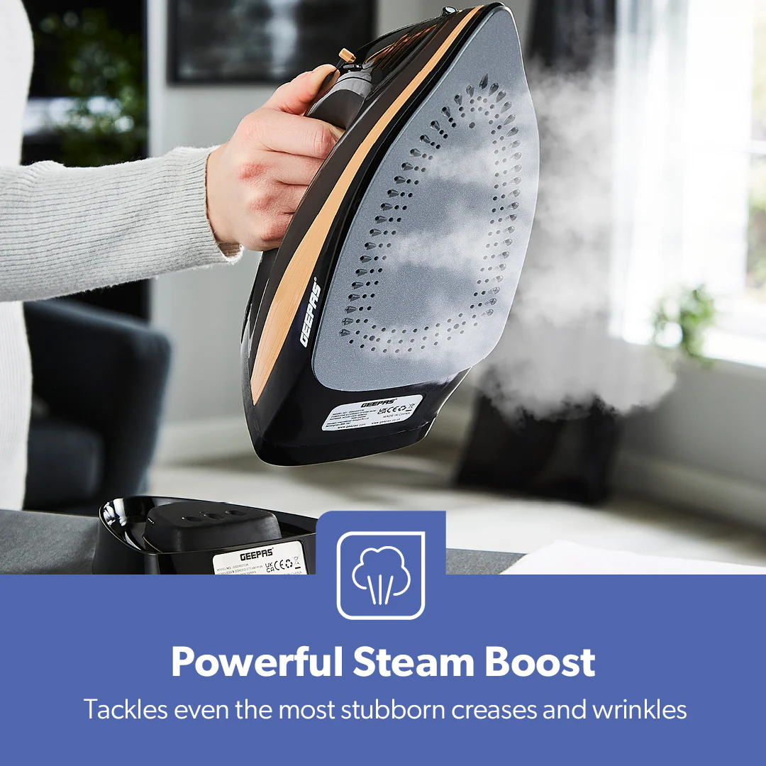 2-In-1 Black and Gold Vertical Or Burst Cordless Steam Iron - Image 4