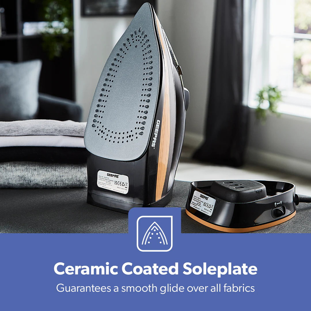 2-In-1 Black and Gold Vertical Or Burst Cordless Steam Iron - Image 5