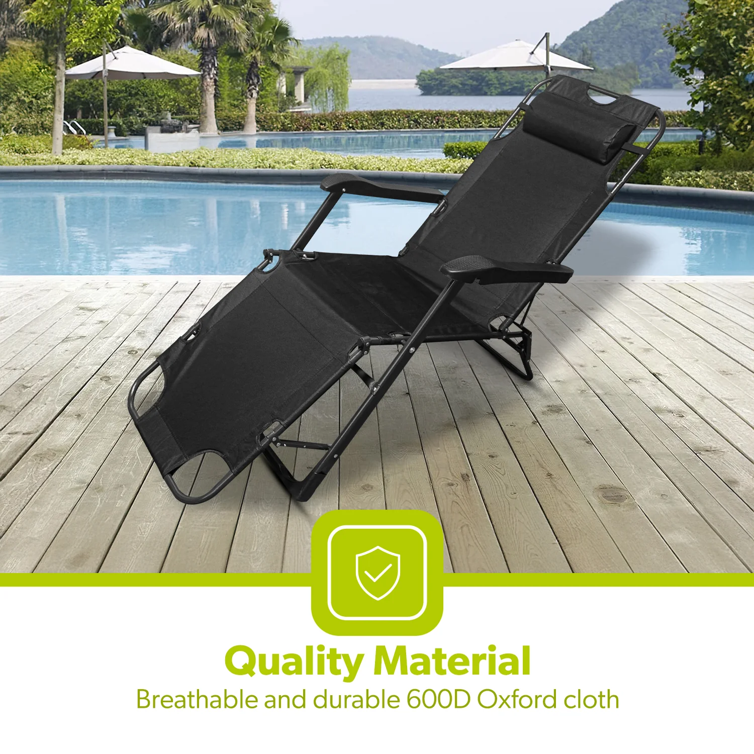 2-In-1 Mesh Camping Chair and Folding Bed With Cushion - Image 8