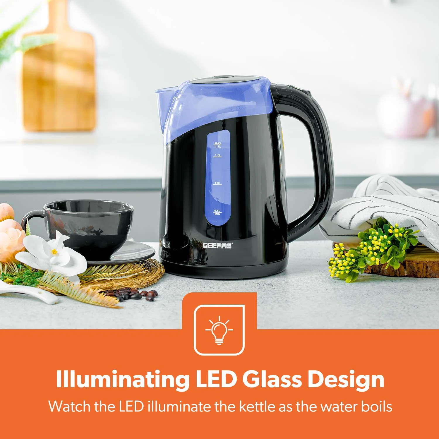 2 Slice Toaster & 1.7L Illuminating Electric Kettle Set - Image 10