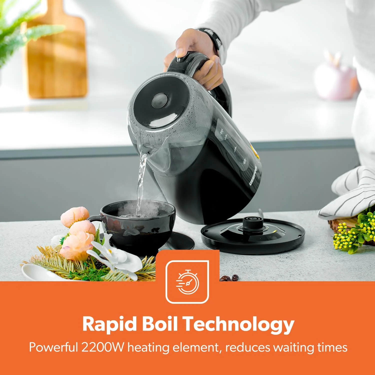 2 Slice Toaster & 1.7L Illuminating Electric Kettle Set - Image 4