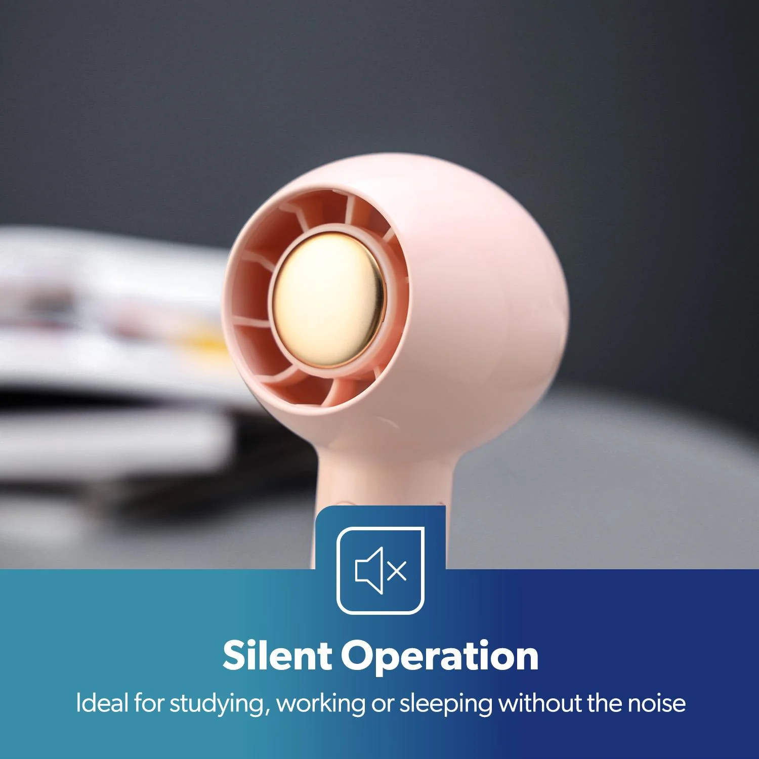 2-Speed Pink USB Handheld Mini Fan - Image 3