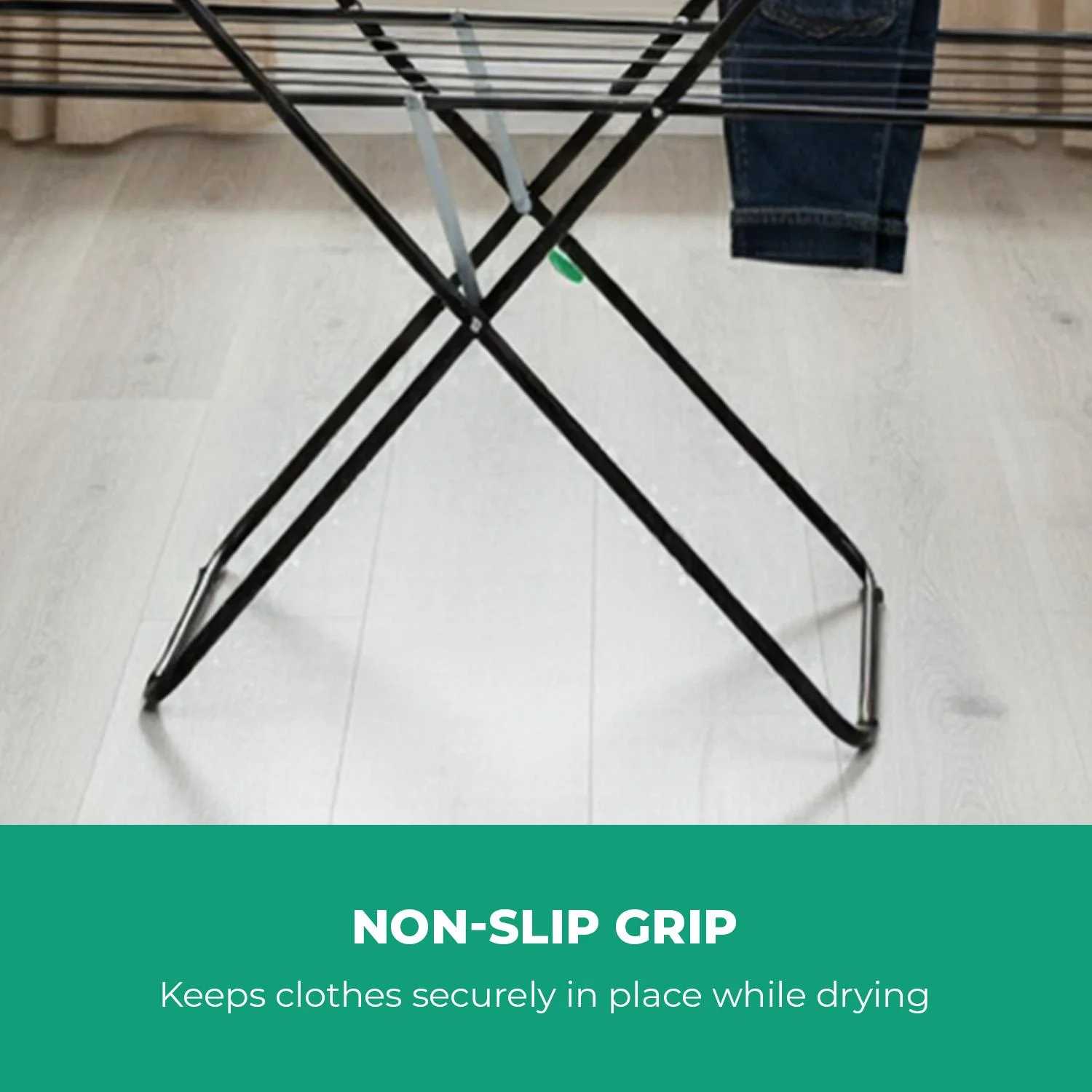 2-Tier Foldable Clothes Airer Laundry Drying Rack Black - Image 8