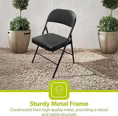 2x Padded Metal Folding Chairs For Outdoor and Indoor - Image 3