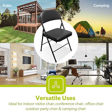 2x Padded Metal Folding Chairs For Outdoor and Indoor - Image 7