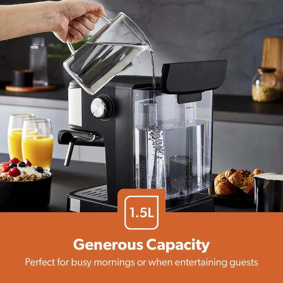 20-Bar Espresso and Cappuccino Coffee Machine With 200W Coffee Grinder - Image 4