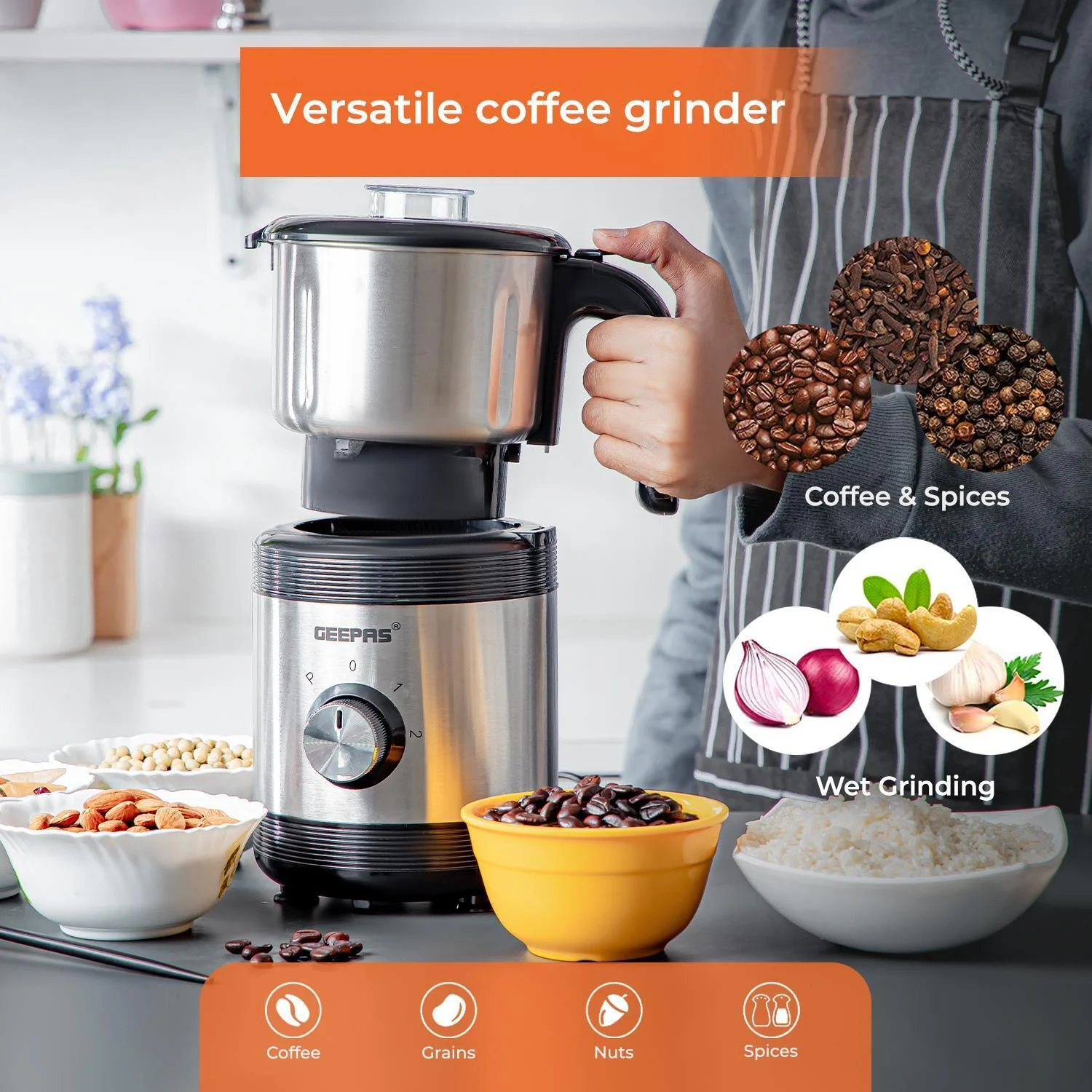 20-Bar Espresso Cappuccino Coffee Machine & Coffee Grinder Set - Image 5