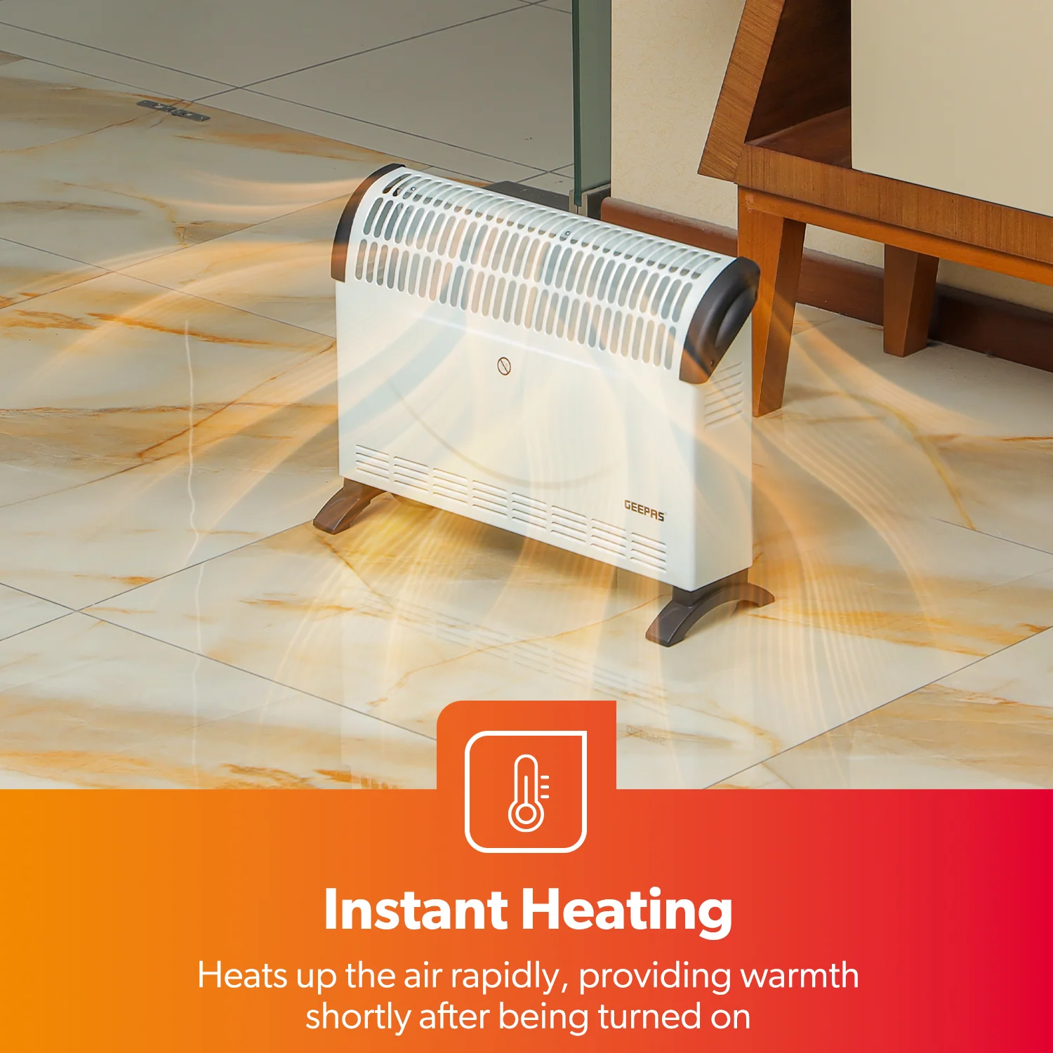 2000W Electric Convector Heater With 3 Heat Settings - Image 3