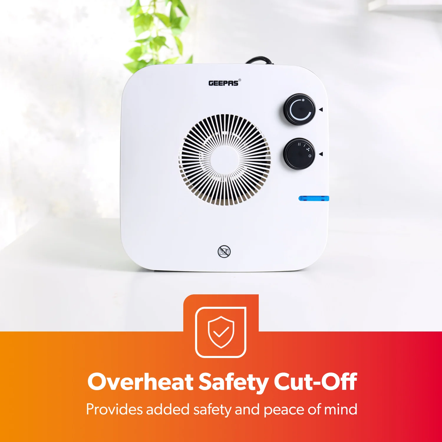 2000W Energy-Efficient Wide Angle Flat Fan Heater - Image 4