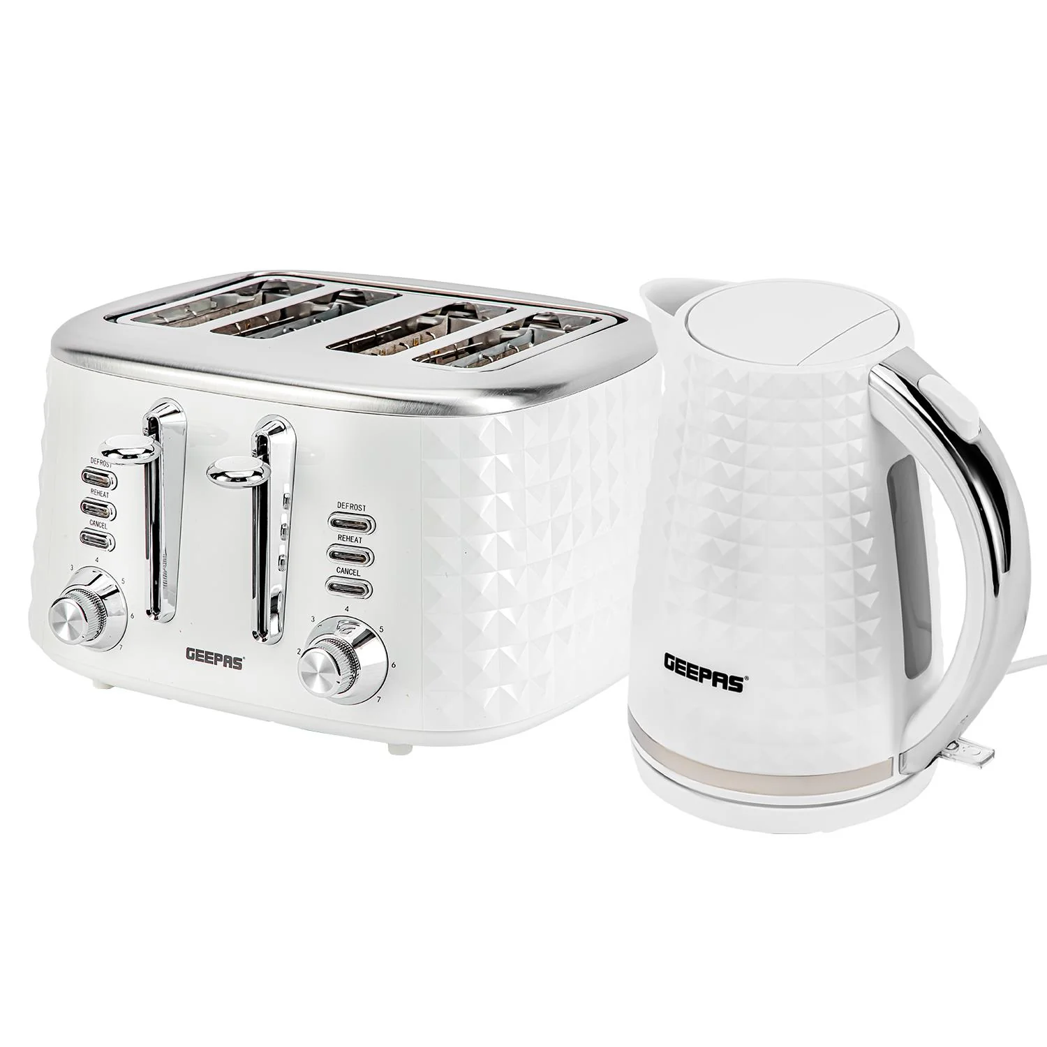 2200W Textured 1.7L Electric Kettle & 4-Slice Toaster Set - Image 10