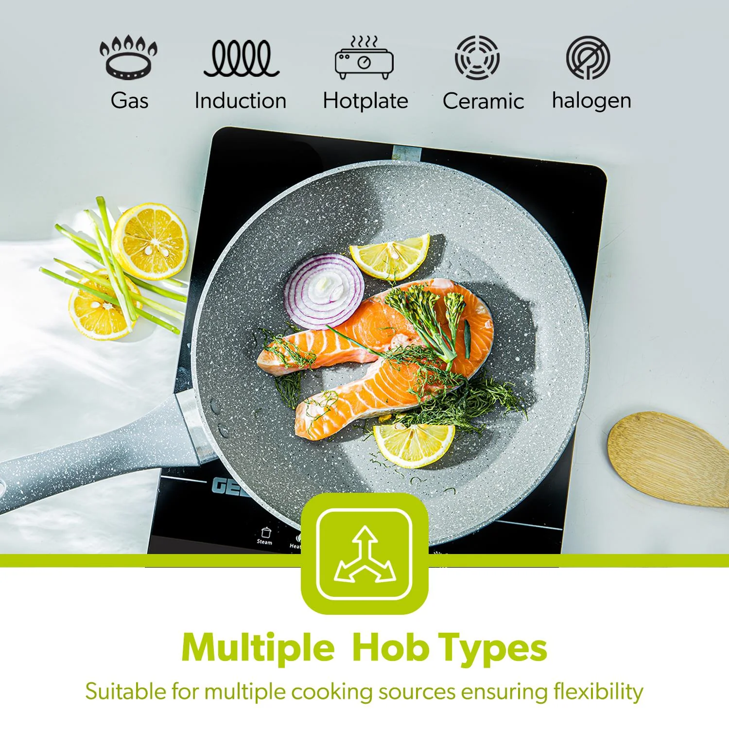 20cm Granite Coated Non-Stick Frying Pan In Grey - Image 4
